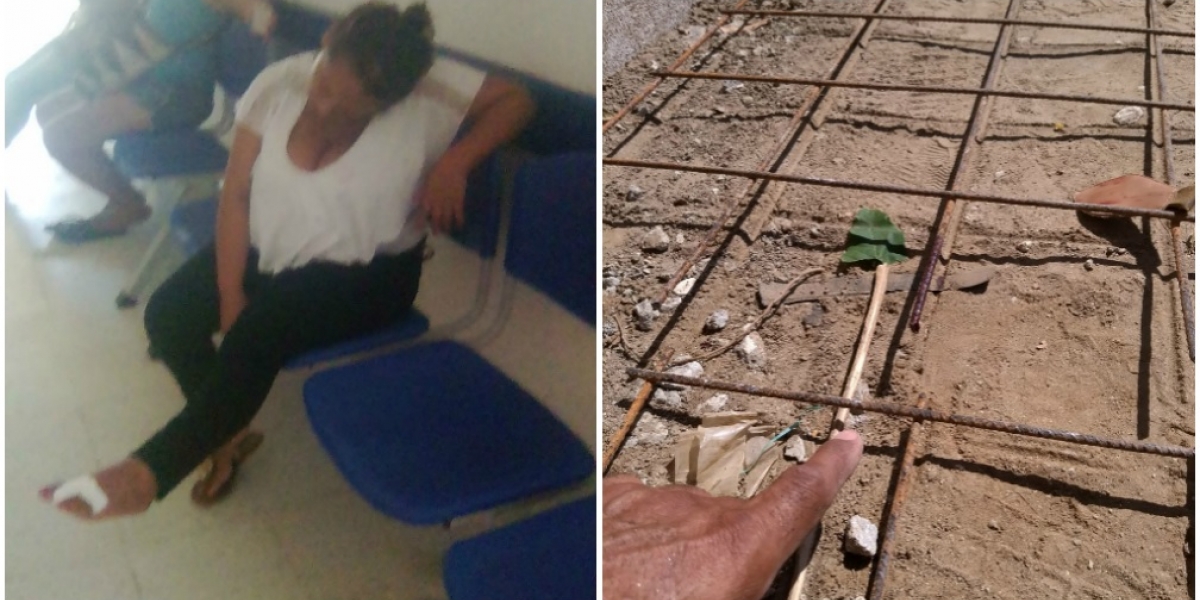 La mujer fue atendida en el puesto de salud de Bastidas.