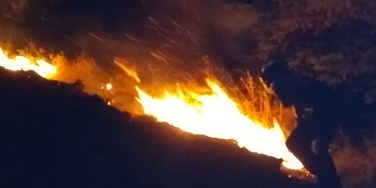 Incendio en el cerro el Ziruma.