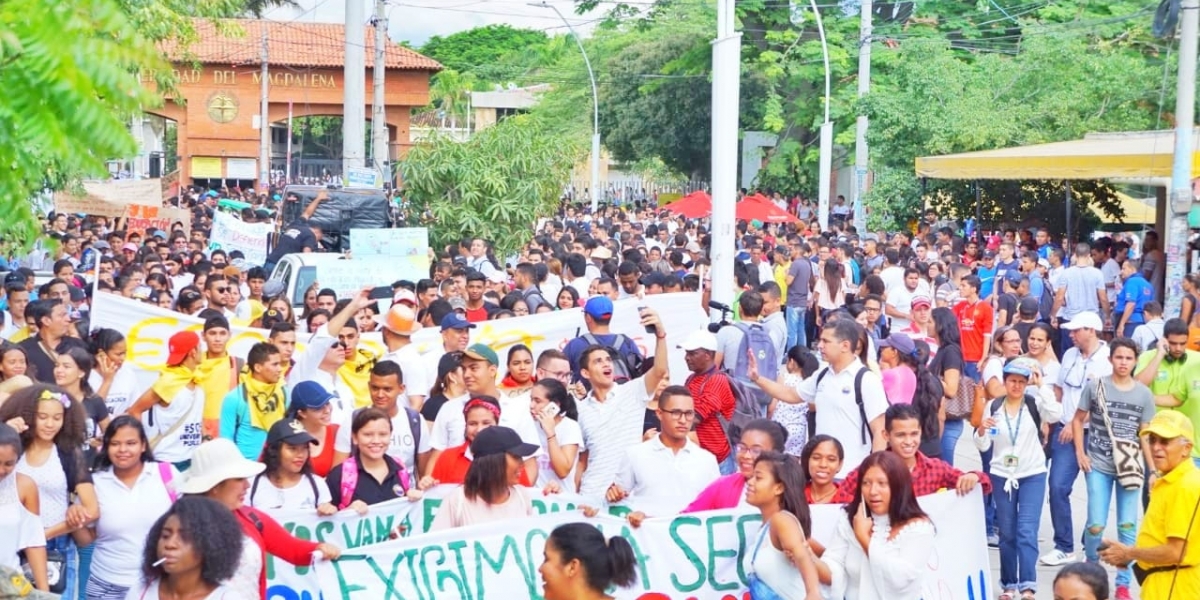 Los estudiantes de Unimagdalena se declararon en paro.