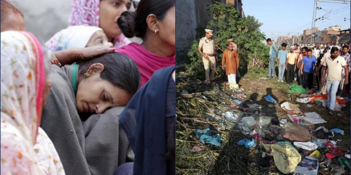 Una mujer es consolada tras la tragedia en las vías del tren en la India, donde 59 personas murieron.