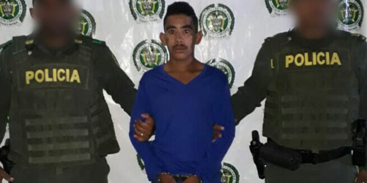 Víctor Ariza De Aguas, de 20 años, fue capturado por la Policía del Magdalena.