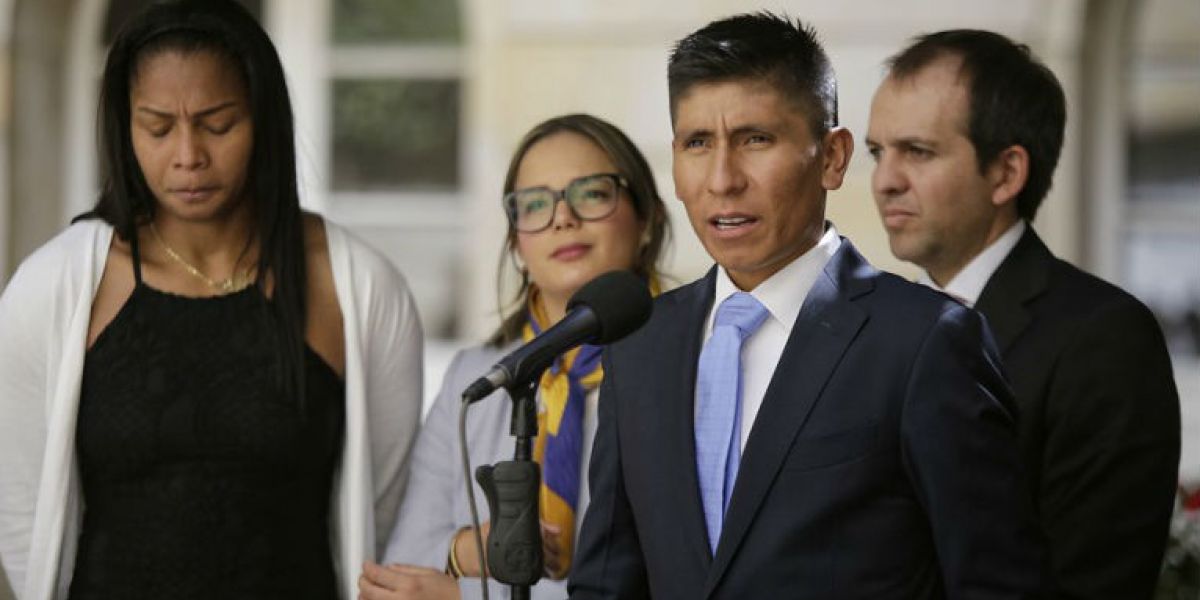 Nairo Quintana, durante su intervención en la celebración de los 50 años de Coldeportes