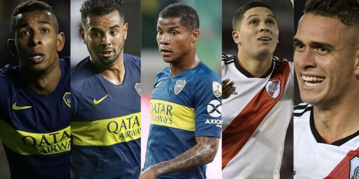 Colombianos jugando en el Boca Juniors y en el River Plate