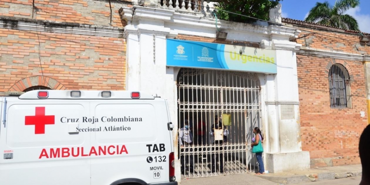 Hospital de Barranquilla, donde fue atendido el menor baleado.