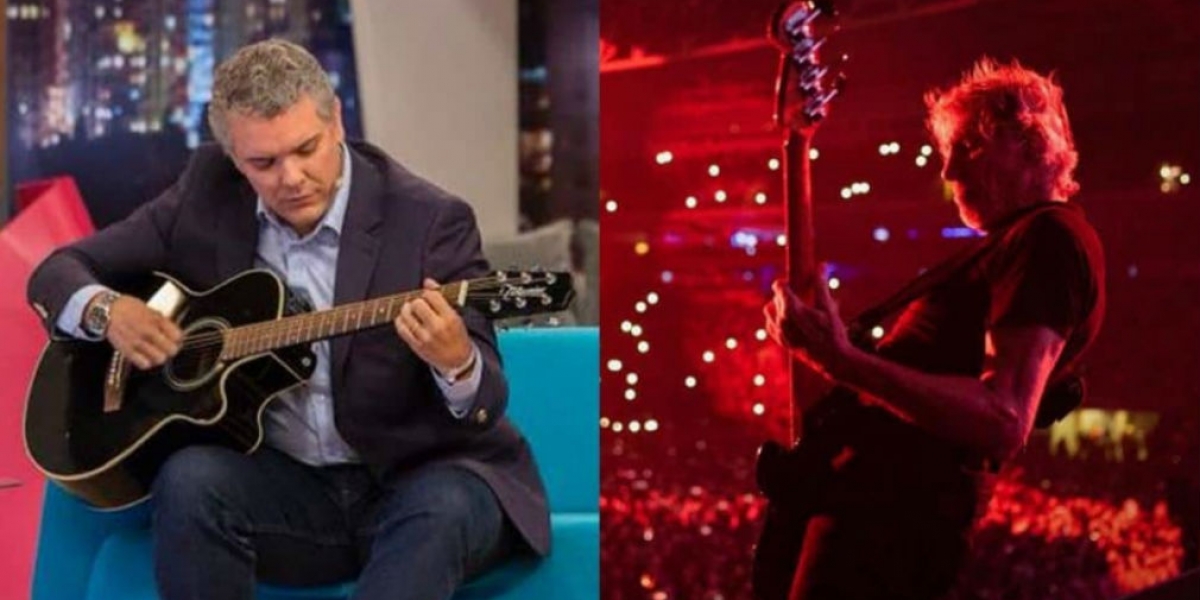 Iván Duque- Presidente de Colombia y Roger Waters exvocalista de Pink Floyd