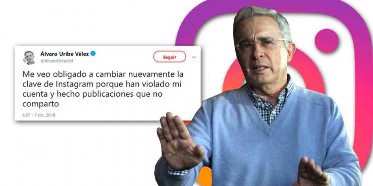 Álvaro Uribe, denuncia que su Instagram fue hackeado.