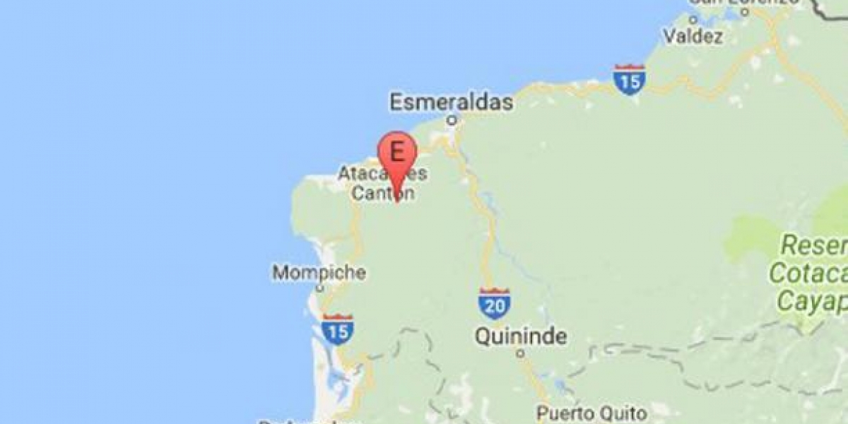 El sismo se registró en la provincia costera de Esmeraldas, en el norte de Ecuador.