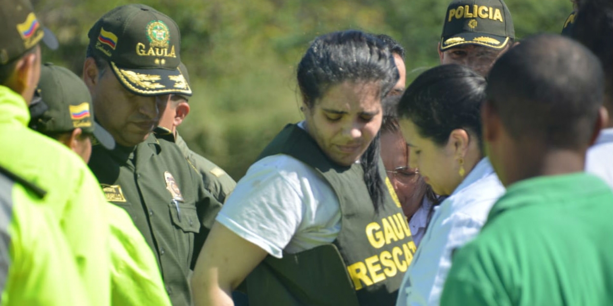 Melissa Martínez en su llegada a Santa Marta. 