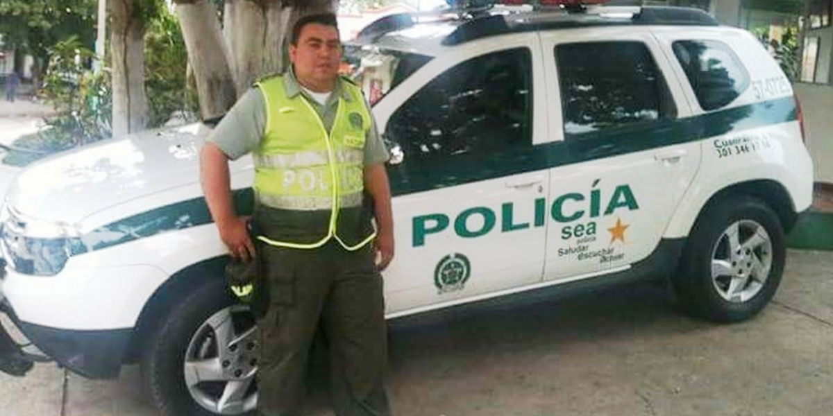 Willi Sabier Rhenals Martínez, patrullero fallecido.