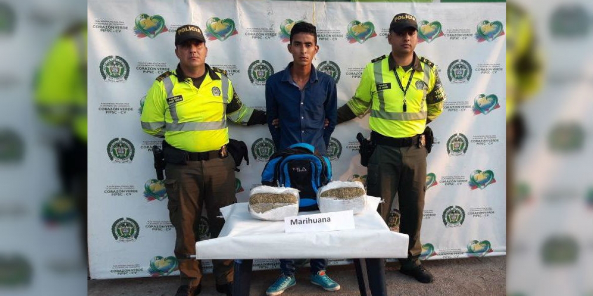 Rubén Rodríguez, capturado por transportar marihuana.