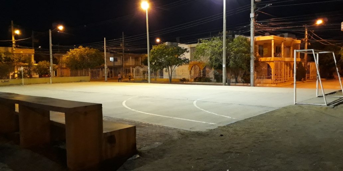 Cancha de Andrea Carolina donde la niña, junto a otros menores, acuden a sus clases de patinaje.