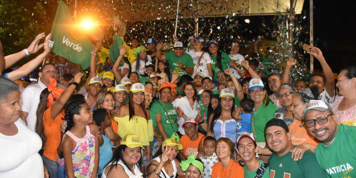 Patricia Caicedo, durante su cierre de campaña.