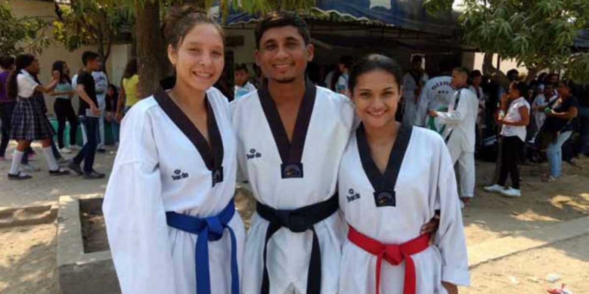 Taekwondistas que representarán a Ciénaga, en torneo previo al mundial de fútbol Rusia 2018.