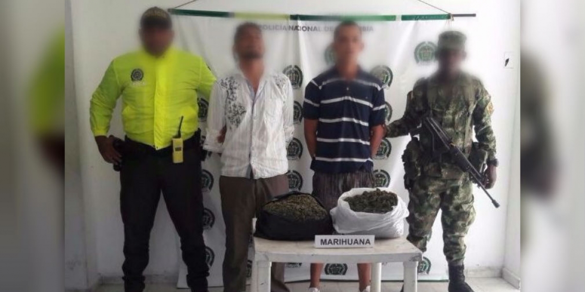 Sujetos capturados con marihuana en Aracataca.