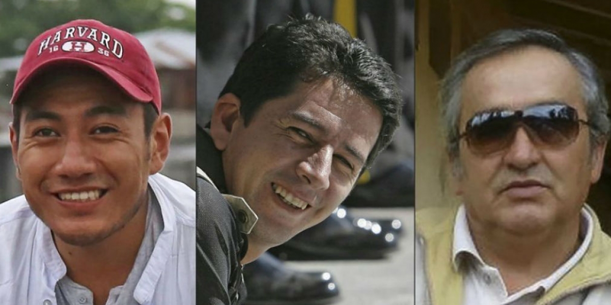 Periodistas ecuatorianos asesinados por disidencias de las Farc.