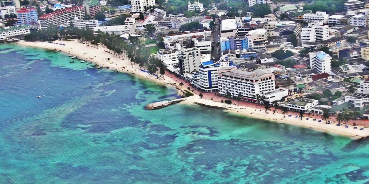 Panorámica de la isla de San Andrés, en la región Caribe.