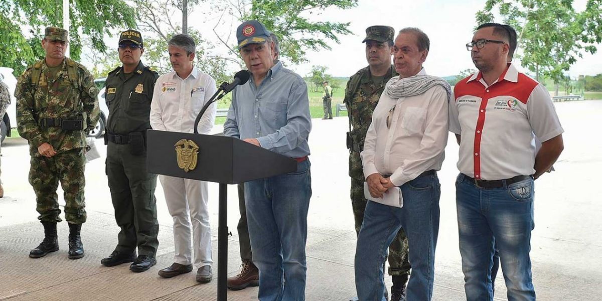  Juan Manuel Santos, presidente, durante su visita a Guaviare. 