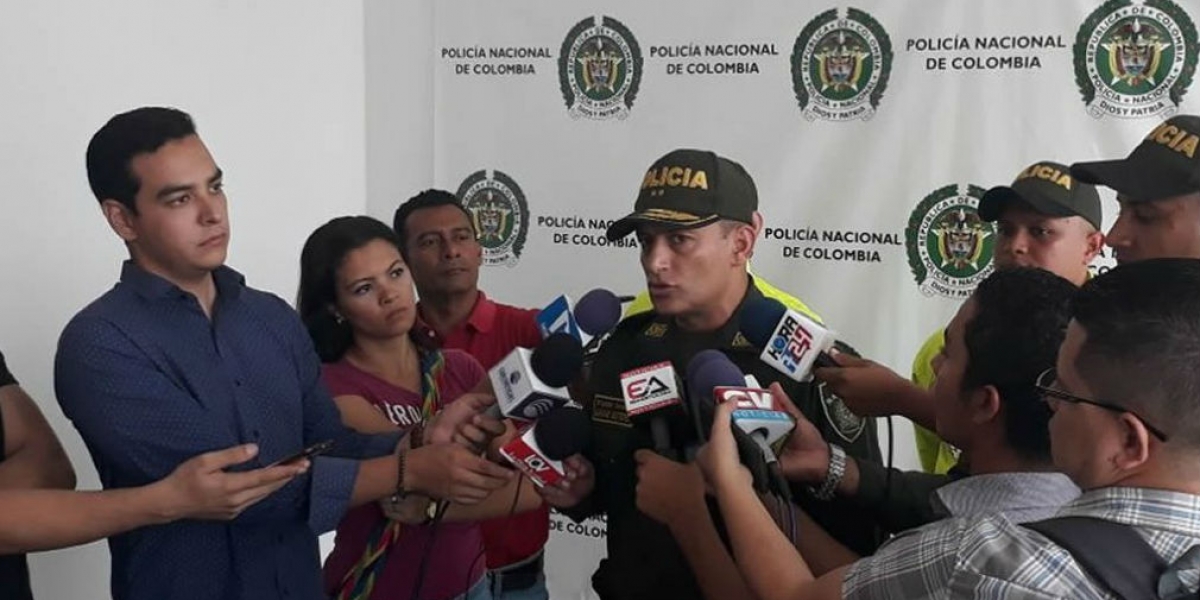 El General Mariano Botero, Comandante de la Policía Metropolitana de Barranquilla.