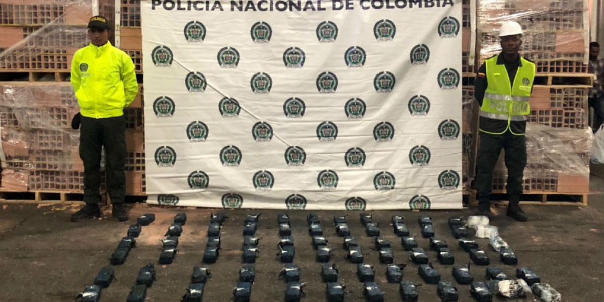 Droga incautada en el Puerto de Santa Marta.