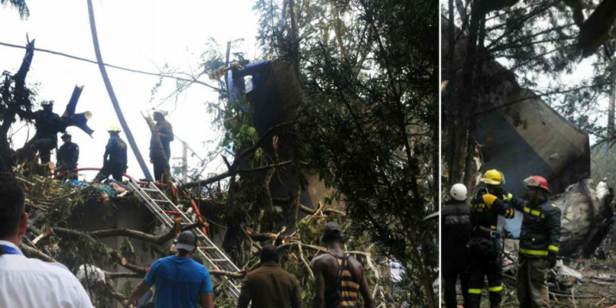 Así quedó la aereonave , luego del accidente.