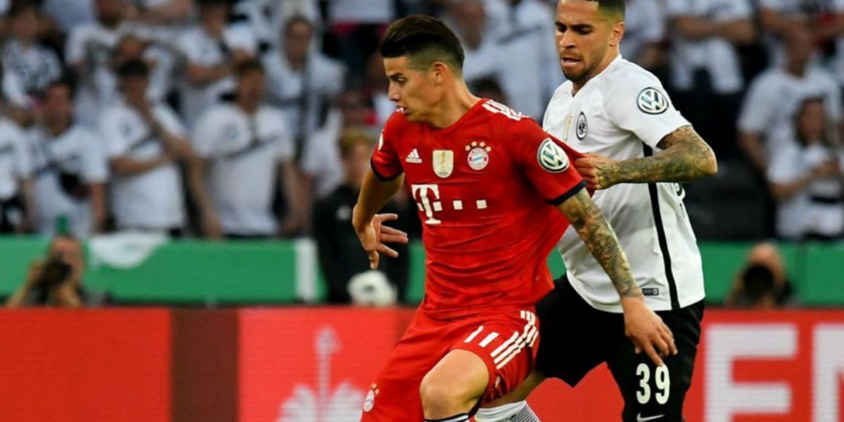 Twitter. James Rodríguez en un acción del partido.