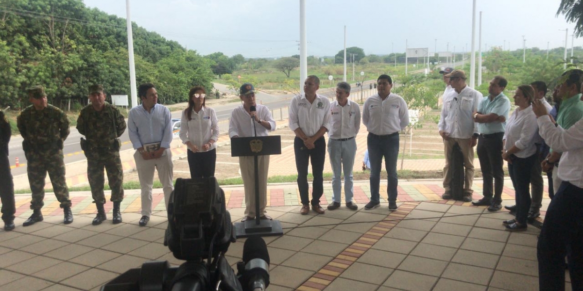 Juan Manuel Santos, durante la inauguración de la doble calzada Ciénaga-Santa Marta.