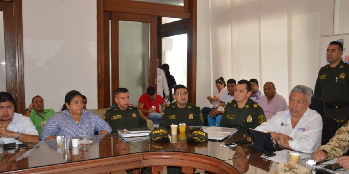 Aspecto del consejo de seguridad desarollado en las instalaciones de la Gobernación