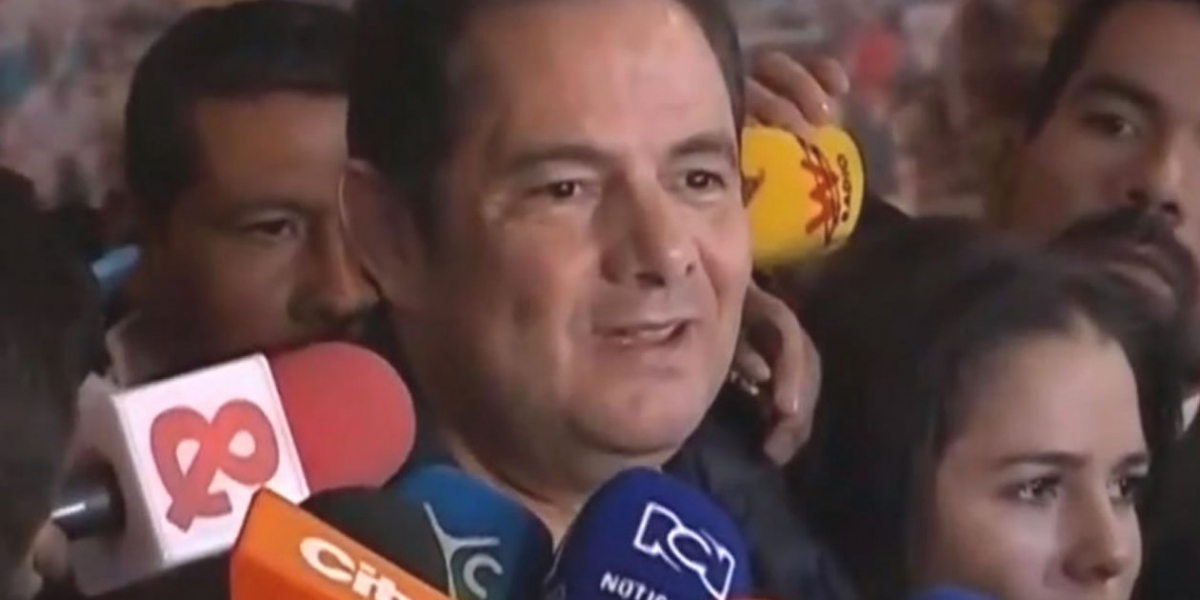 Germán Vargas durante la rueda de prensa.