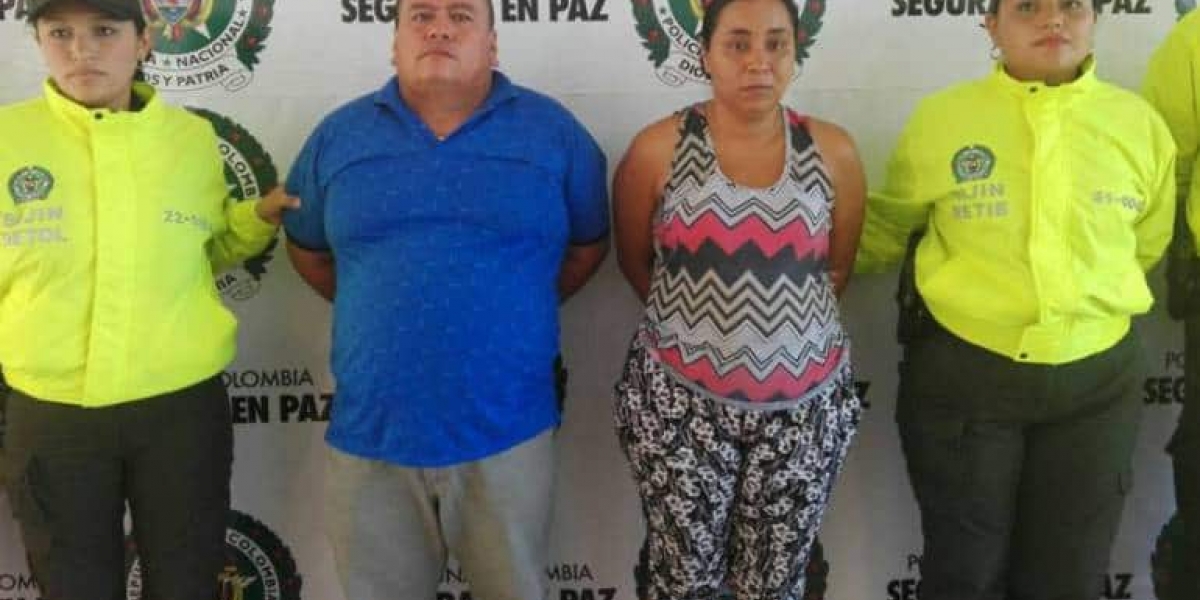 Los detenidos, Edilberto Rojas y Ángela Johana Guerra.