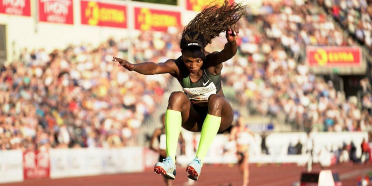 Caterine Ibargüen, atleta colombiana. 