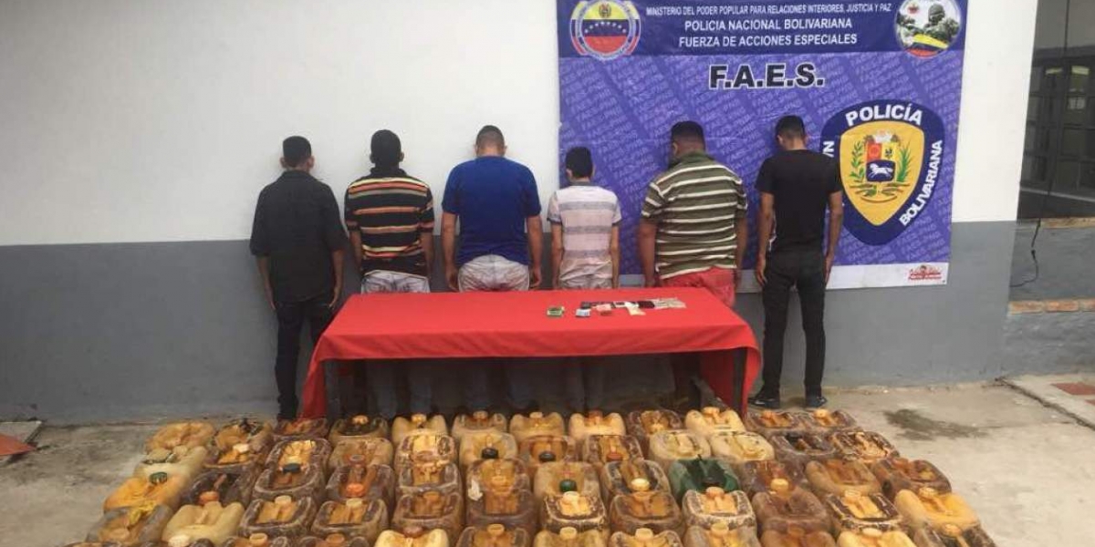  Fueron capturados 5 integrantes de una banda criminal dedicada al contrabando de extracción de combustible en el estado Táchira