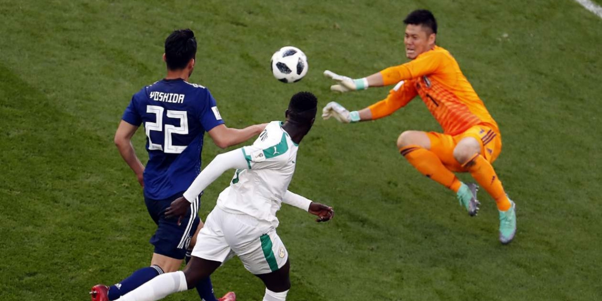  Acción del duelo entre Japón y Senegal. 