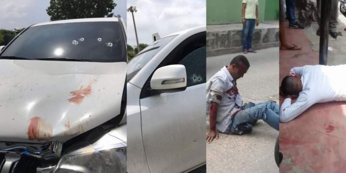 Zona Cero Así quedó la camioneta y los dos presuntos ladrones cuando fueron arrollados.