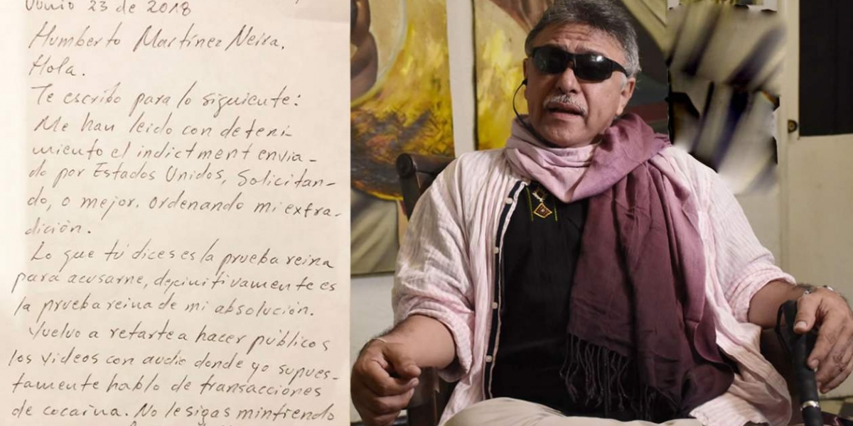 Zona Cero Carta enviada al fiscal por 'Jesus Santrich'.