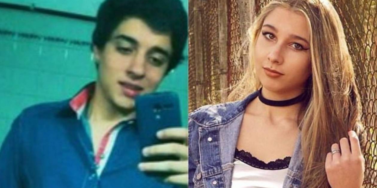 A la derecha el joven asesinado Fernando Pastorizzo, y a la derecha su homicida Nahir Galarza.