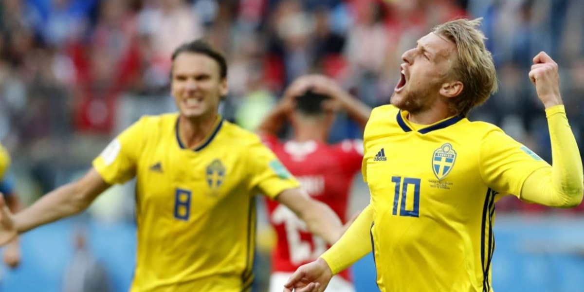 Emil Fosberg celebra el gol de la clasificación. 