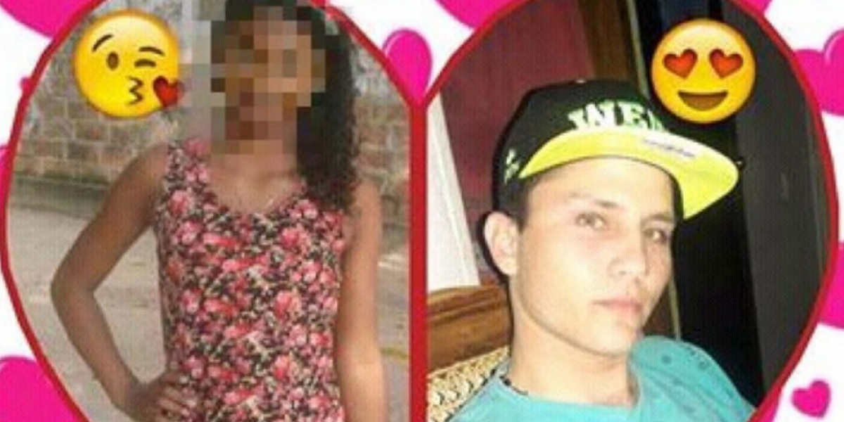 Alí Johani Ríos en una foto junto a la joven de 15 años a quien le disparó.