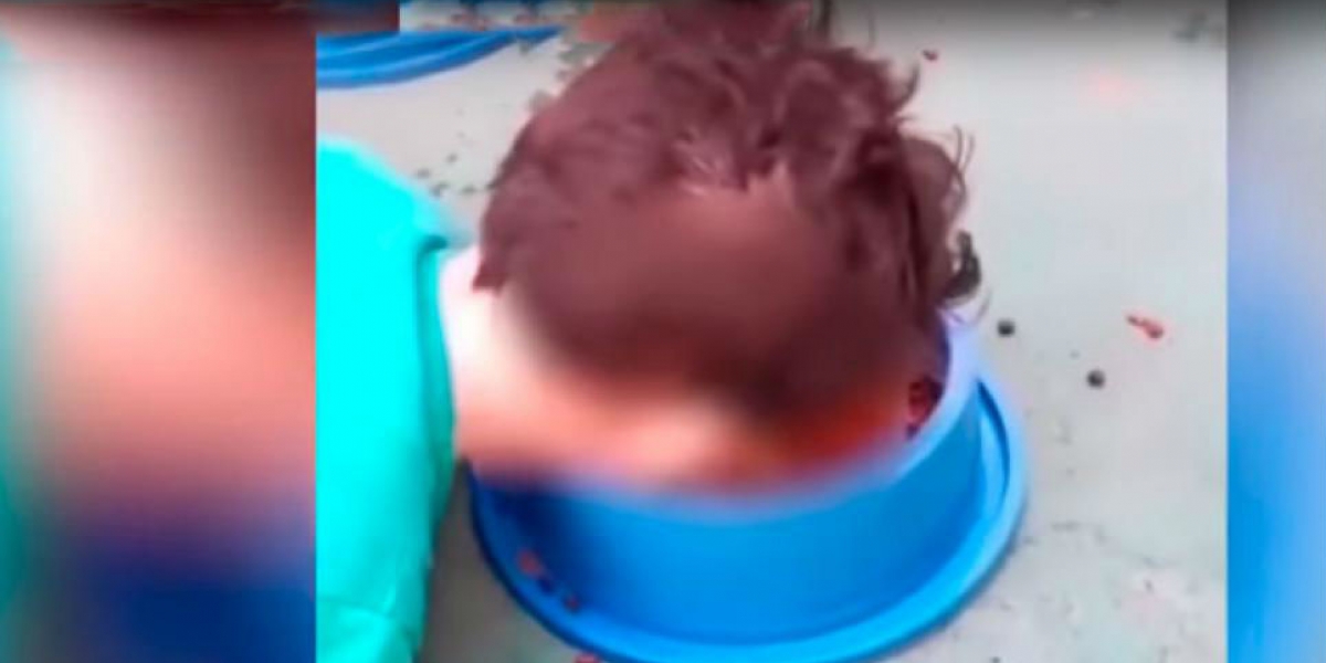 Captura de pantalla. El vídeo fue enviado a los familiares del niño.