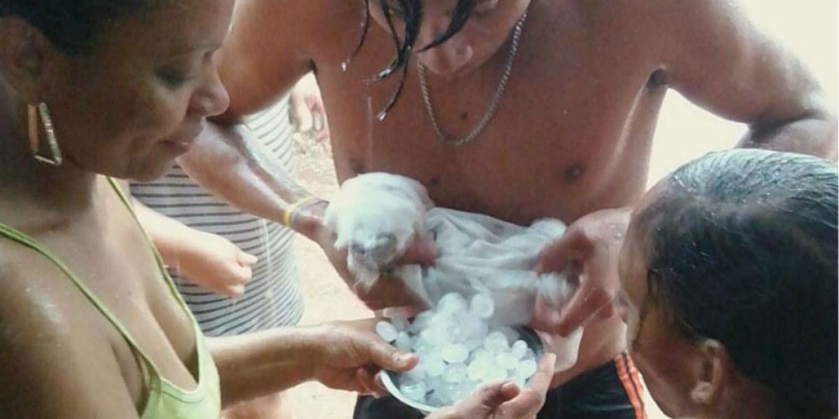 Granizo que cayó en zona rural de San Juan del Cesar, La Guajira.