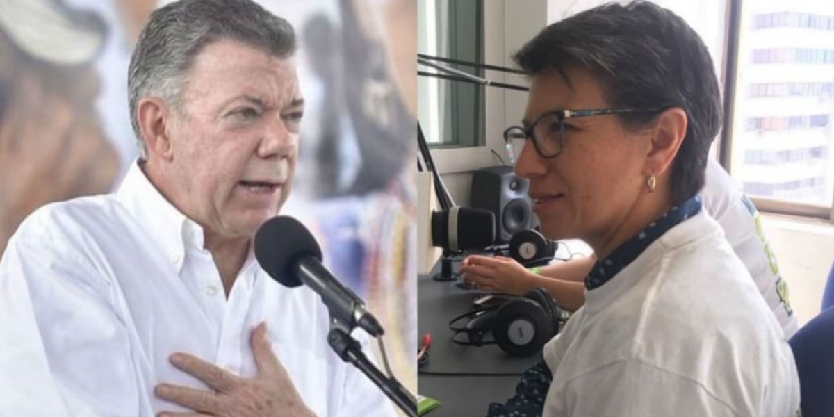Juan Manuel Santos y Claudia López.