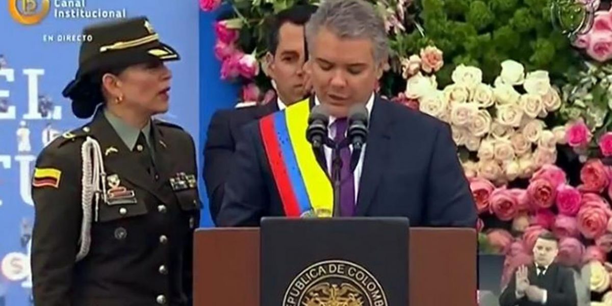 Iván Duque al tomar posesión este 7 de agosto.