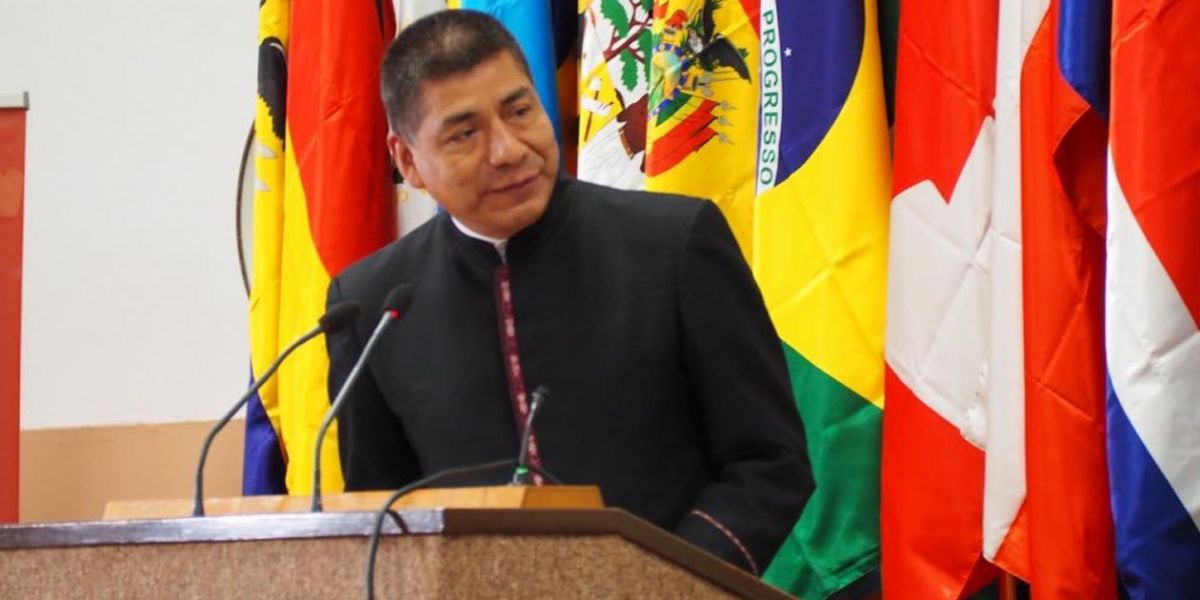 El ministro boliviano de Exteriores, Fernando Huanacuni Mamani.