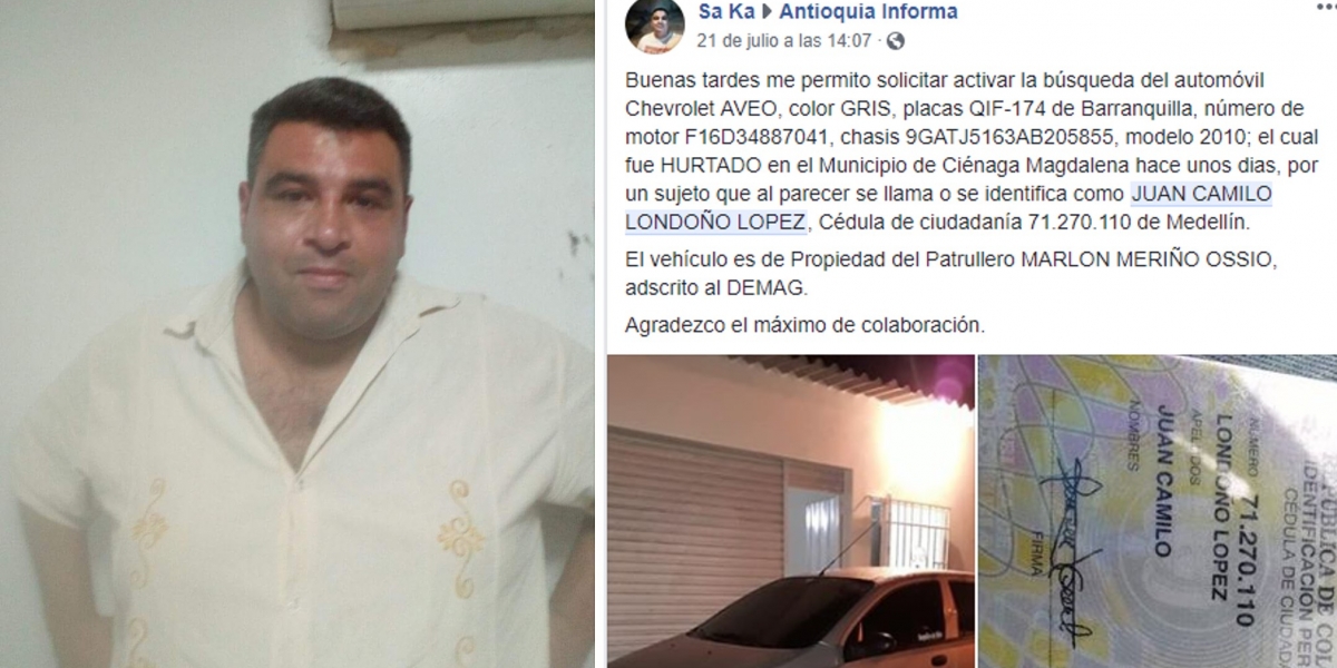 Juan Camilo Londoño, fue denunciado en facebook por estafa. 