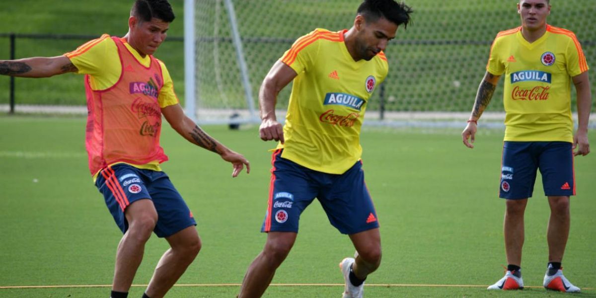 FCF Falcao García durante un entrenamiento con la Selección.