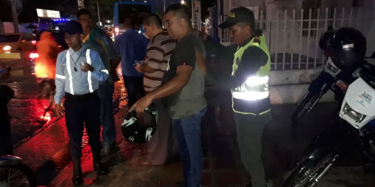 Operativo de tránsito realizado en Santa Marta.