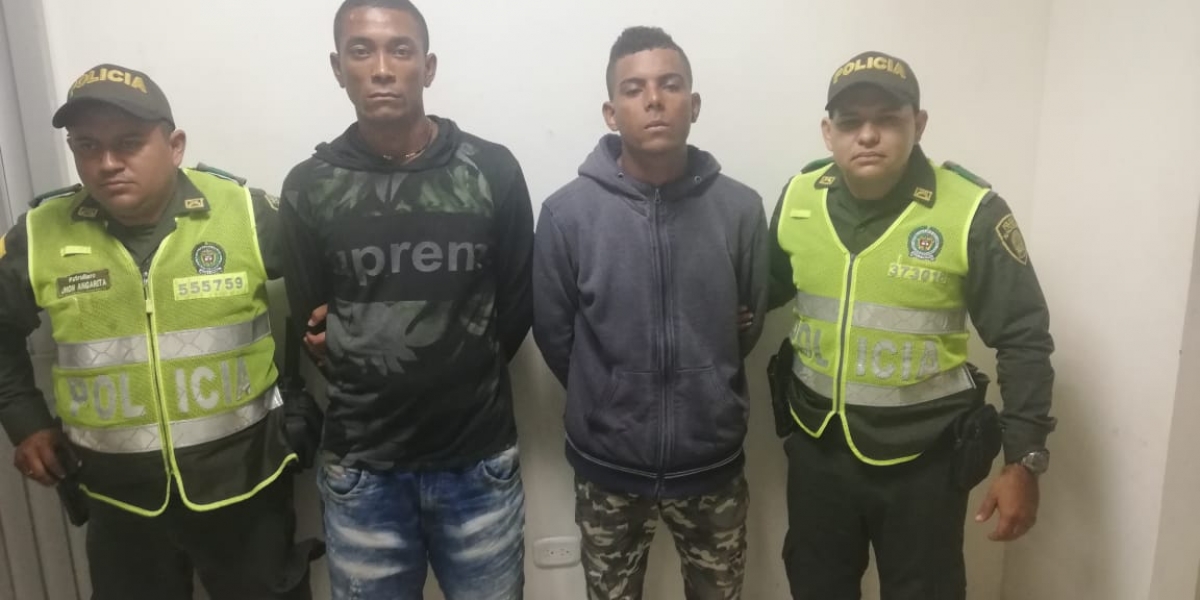 Los capturados son Cristian David Jiménez de la Hoz, de 23 años; y Romario Desousa Donado, de 25.