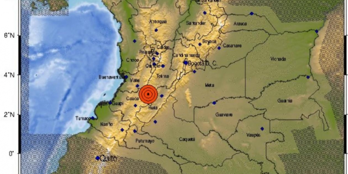 El sismo tuvo como epicentro Planadas, Tolima.