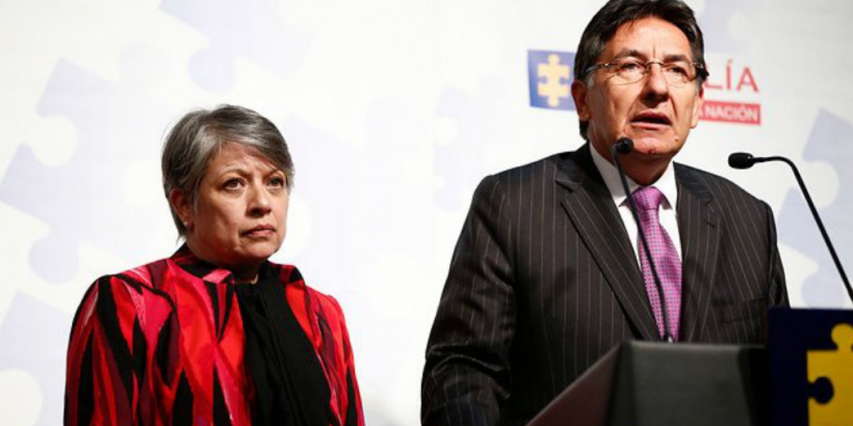 El Fiscal Néstor Humberto Martínez y la Vicefiscal María Paulina Riveros.