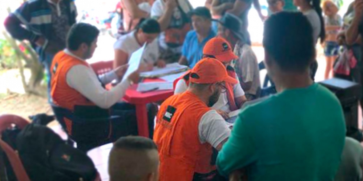 El equipo de NRC apoya con el registro de personas desplazadas desde el 10 de enero 2019 en San Calixto, al Nororiente de Colombia.