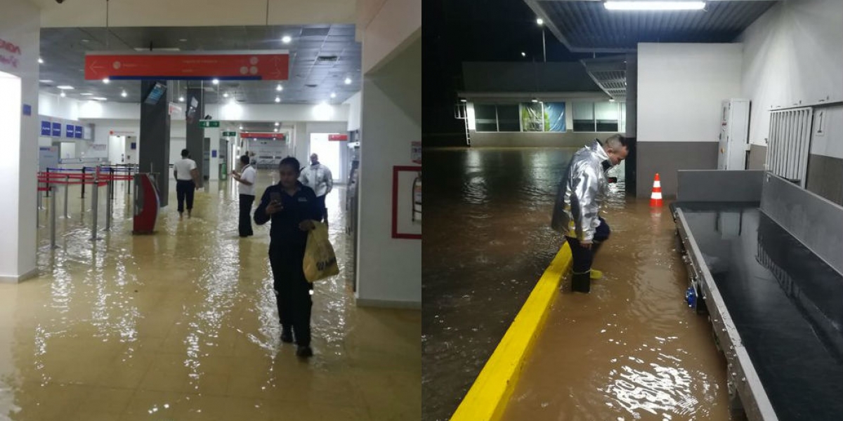 Mábel Lara Inundación del aeropuerto de Valledupar.